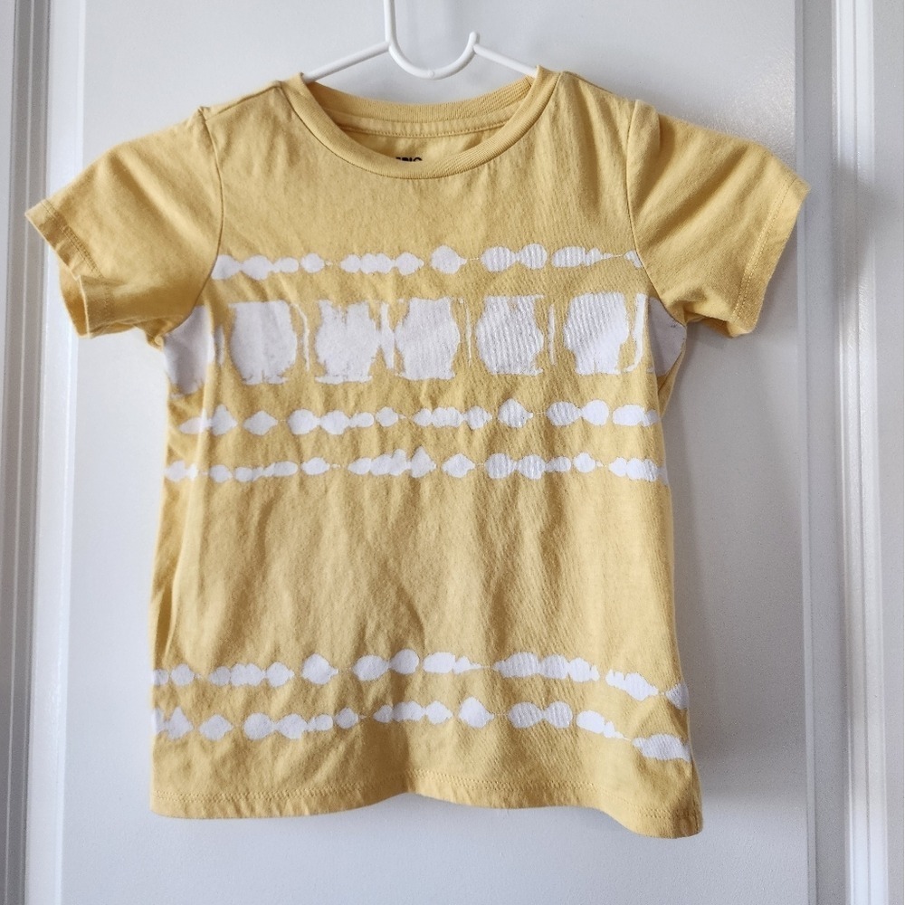 Kids sz5 Epic Threads Graphic TShirt Butter‎ Yellow White Tie Dye Short Sleeve